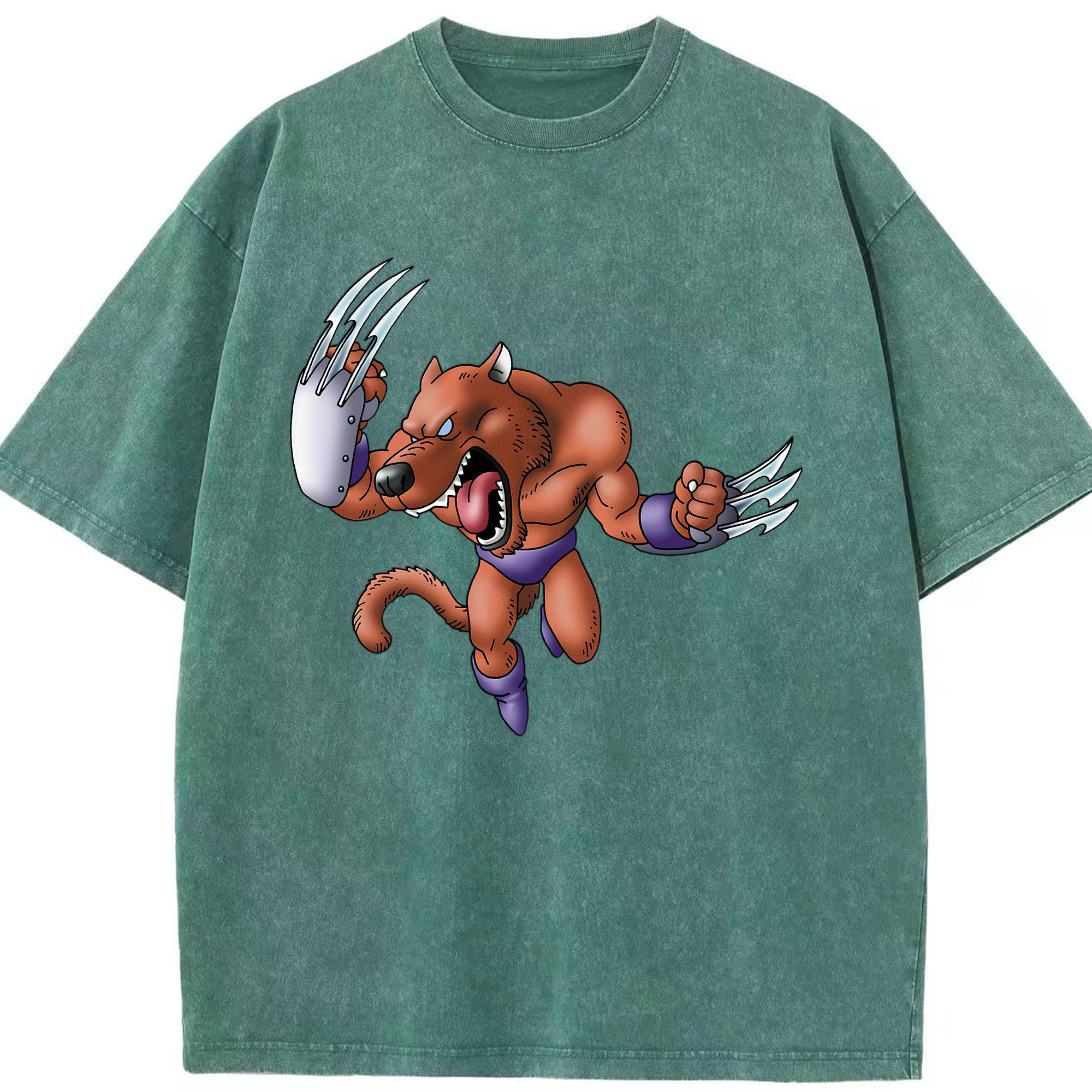 （画像用） ドラゴンクエスト Doragon Kuesuto Dragon Quest 綿100% ヴィンテージ風 半袖Tシャツ（フロントプリント）
